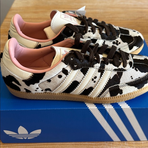 Adidas Original Samba Black and White Cow Print Sneakers - Picture 2 of 7